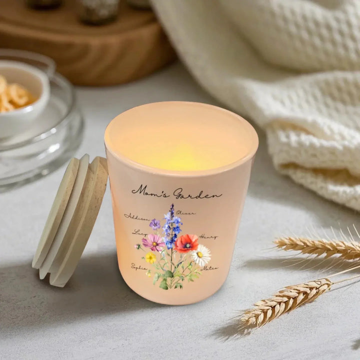 Custom-Birth-Month-Flower-Bouquet-White-Glass-Jar-With-LED-Candle-artfulane