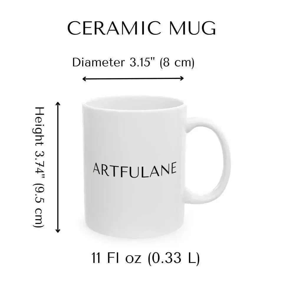 Custom Birth Month Flower Personality Word Tile Mug - ARTFULANE