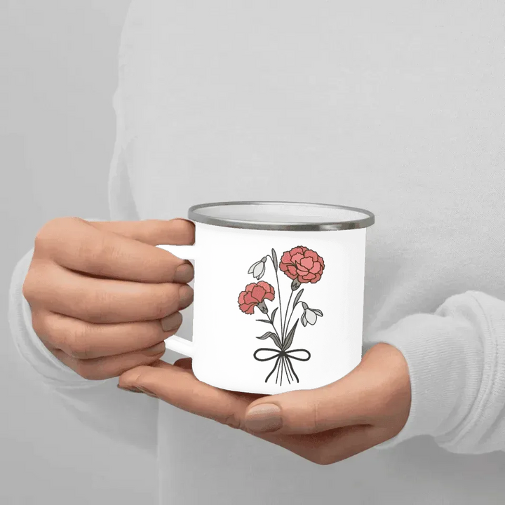 Custom Birth Month Flower Personality Word Tile Mug - ARTFULANE