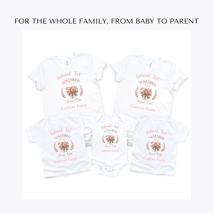 Birth-Month-Flower-Social-Club-custom-t-shirts-adult-youth-toddler-baby-sizes-artfulane