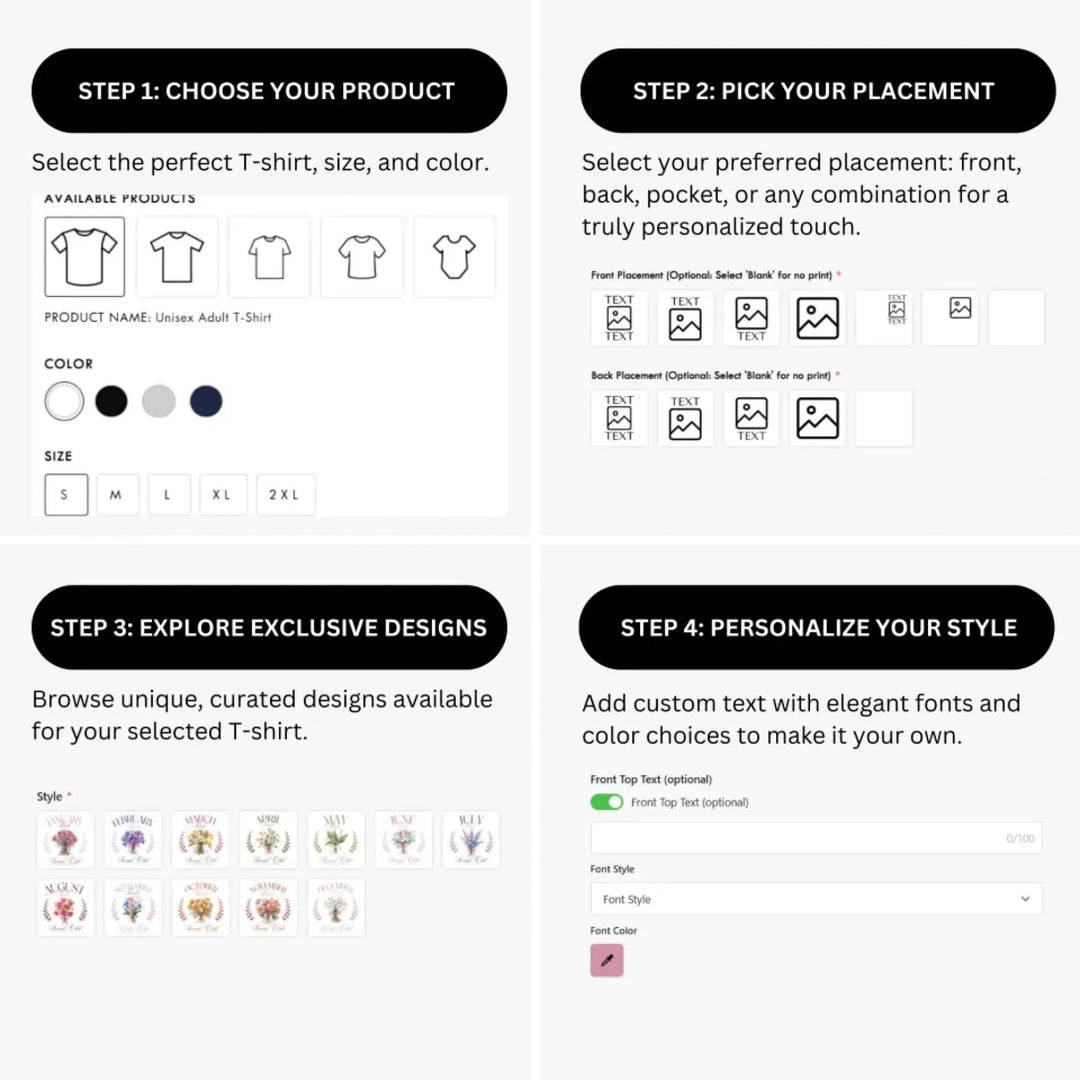 how-to-design-custom-Birth-Month-Flower-Social-Club-t-shirt-personalization-options-artfulane