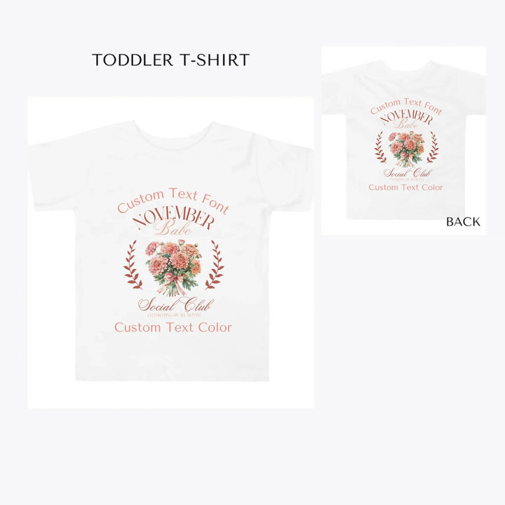 Birth-Month-Flower-Social-Club-toddler-custom-t-shirt-artfulane