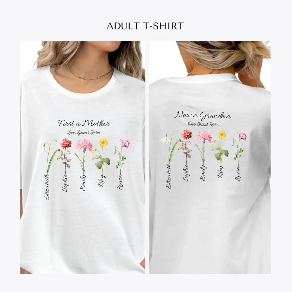 Birth-Month-Flower-personalized-women-unisex-adult-t-shirt-artfulane