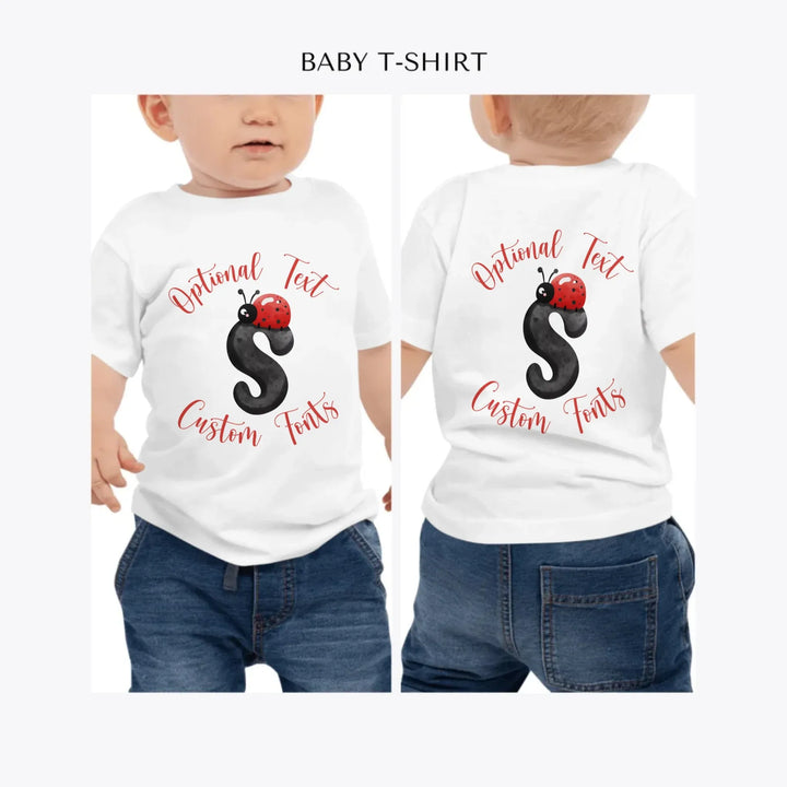Black-Letter-Ladybug-personalized-baby-t-shirt-artfulane