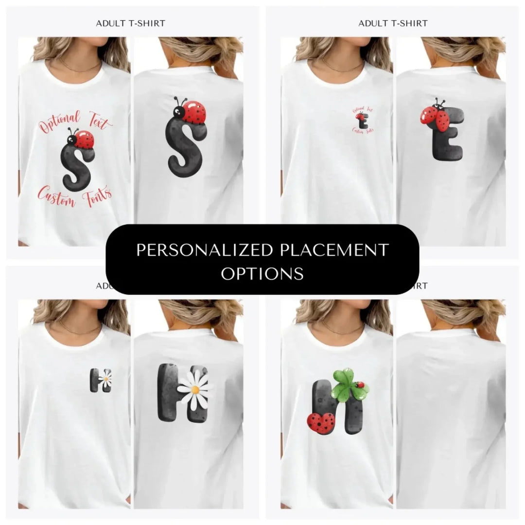 Black-Letter-Ladybug-custom-adult-t-shirt-design-placement-front-back-pocket-artfulane