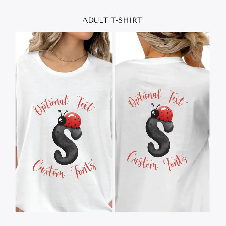 Black-Letter-Ladybug-personalized-women-unisex-adult-t-shirt-artfulane