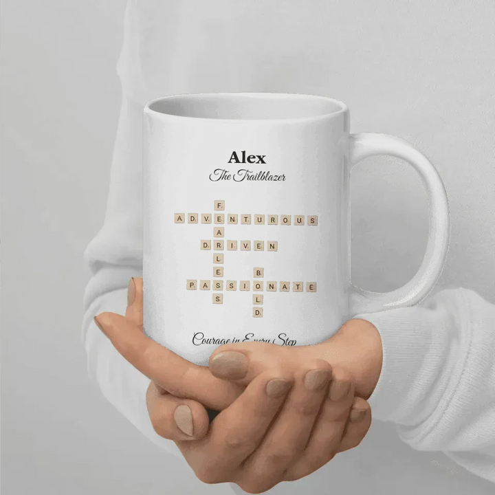 Custom Boho Birth Month Flower Zodiac Word Tile Mug - ARTFULANE