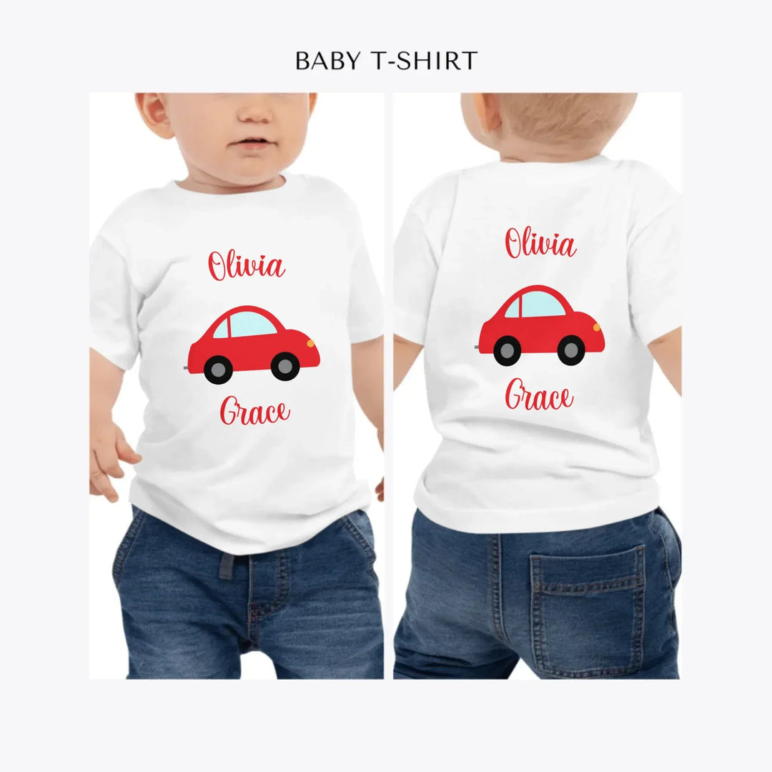 Bright-Colored-Vehicles-personalized-baby-t-shirt-artfulane