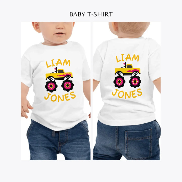 Bright-Monster-Truck-personalized-baby-t-shirt-artfulane