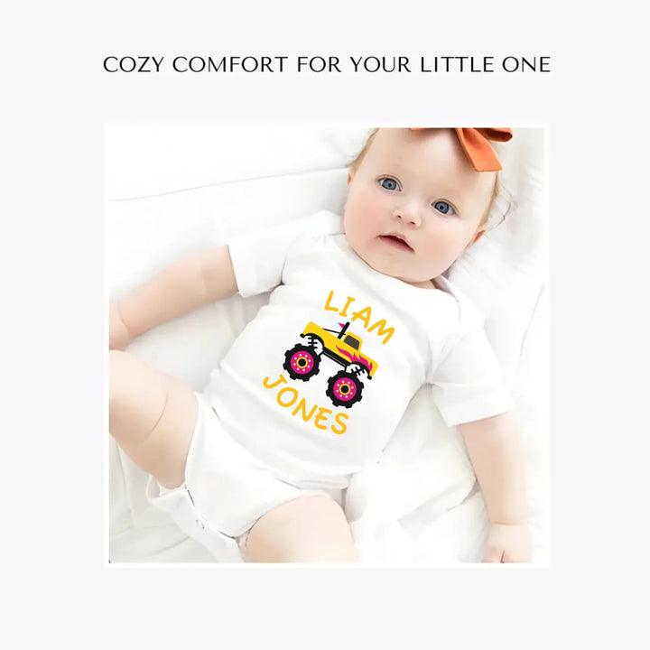 Bright-Monster-Truck-custom-baby-bodysuit-artfulane