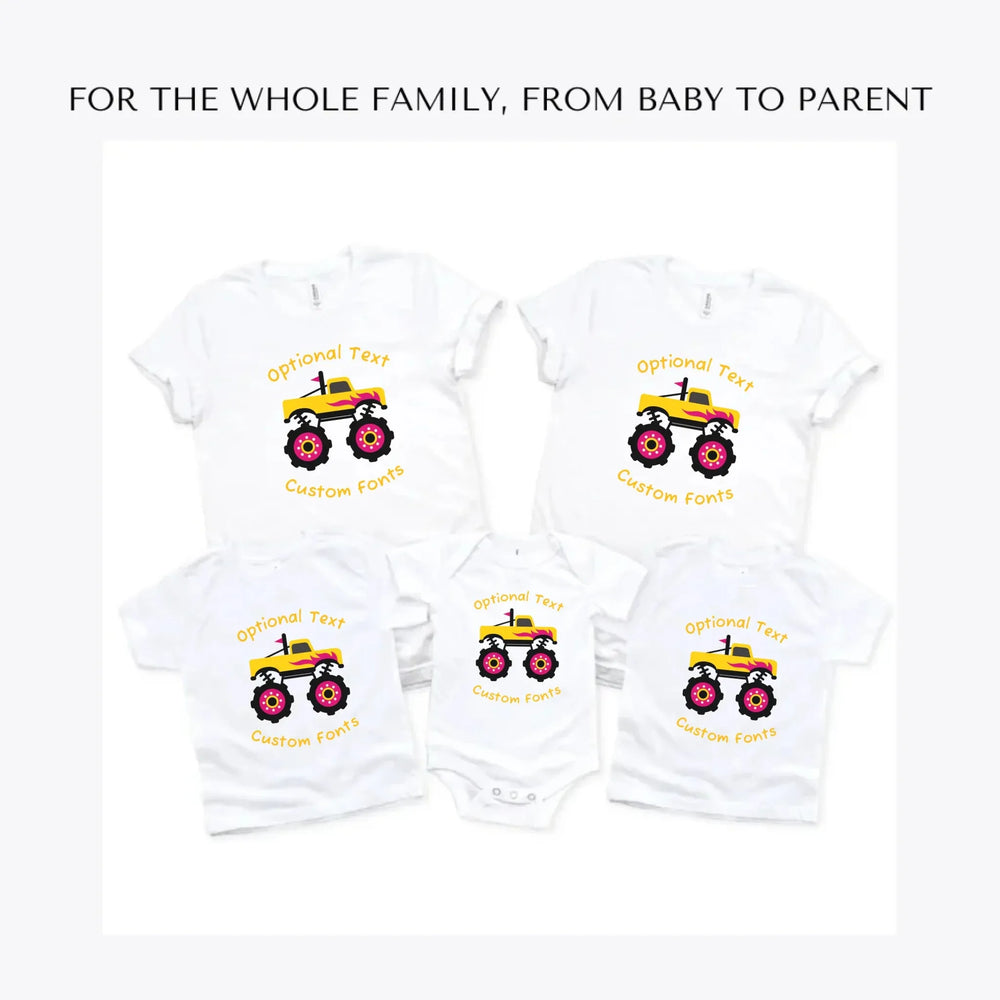 Bright-Monster-Truck-custom-t-shirts-adult-youth-toddler-baby-sizes-artfulane
