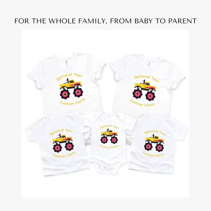 Bright-Monster-Truck-custom-t-shirts-adult-youth-toddler-baby-sizes-artfulane