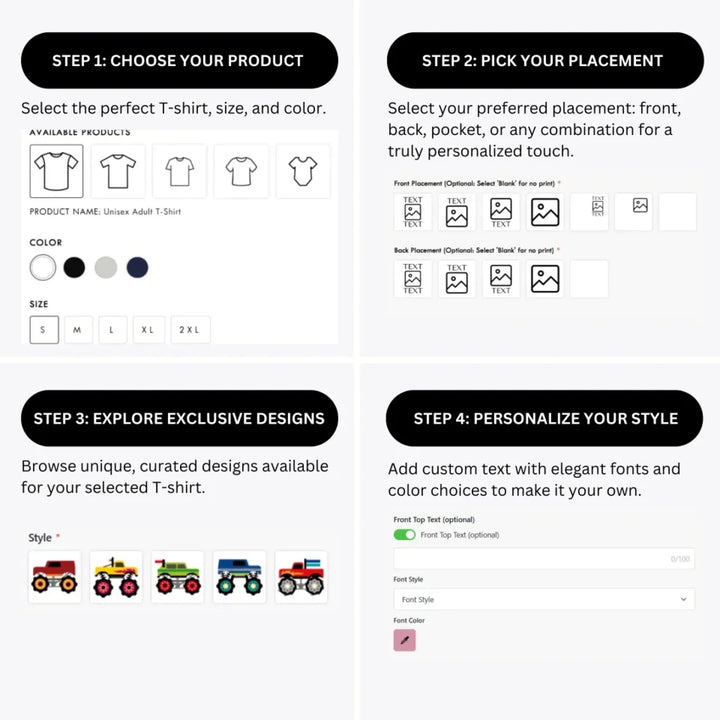 how-to-design-custom-Bright-Monster-Truck-t-shirt-personalization-options-artfulane