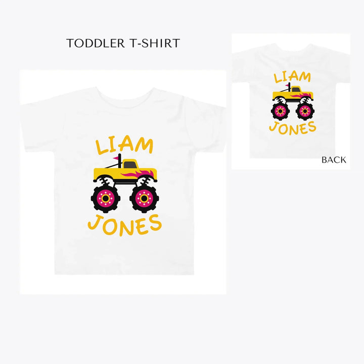 Bright-Monster-Truck-toddler-custom-t-shirt-artfulane