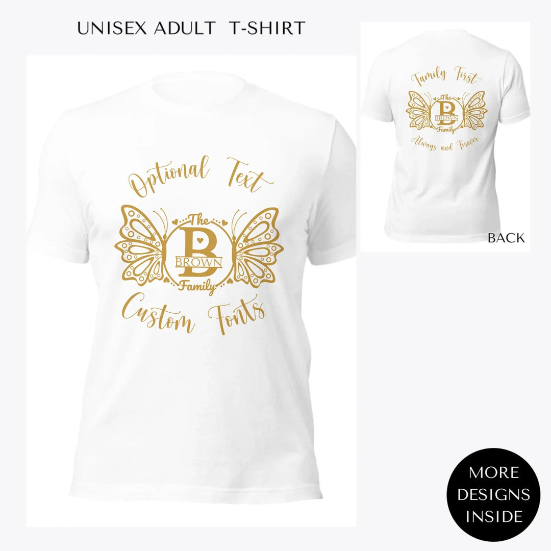 Butterfly-Family-Monogram-custom-women-unisex-adult-t-shirt-artfulane
