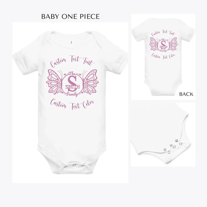 Butterfly-Family-Monogram-custom-baby-onesie-artfulane