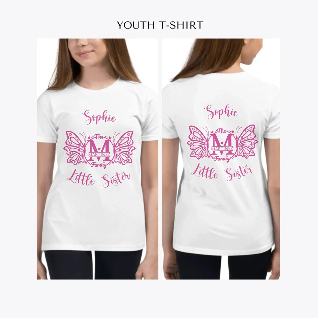 Butterfly-Family-Monogram-custom-youth-girl-t-shirt-artfulane