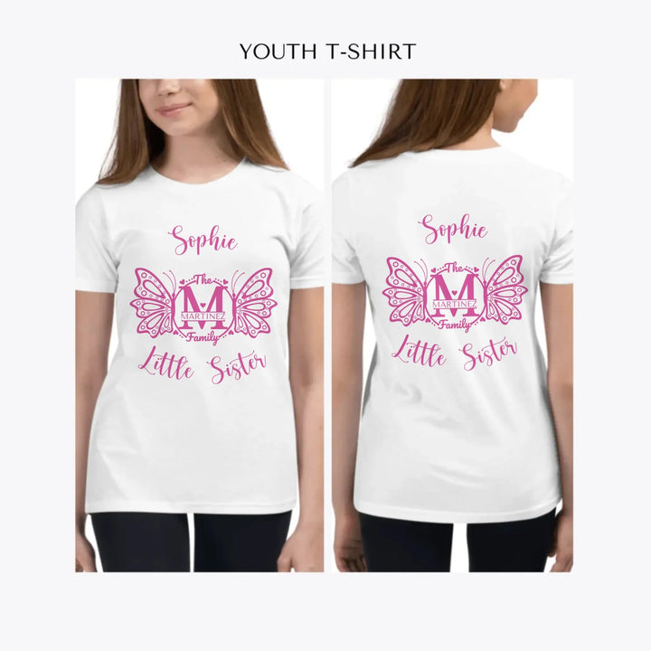 Butterfly-Family-Monogram-custom-youth-girl-t-shirt-artfulane