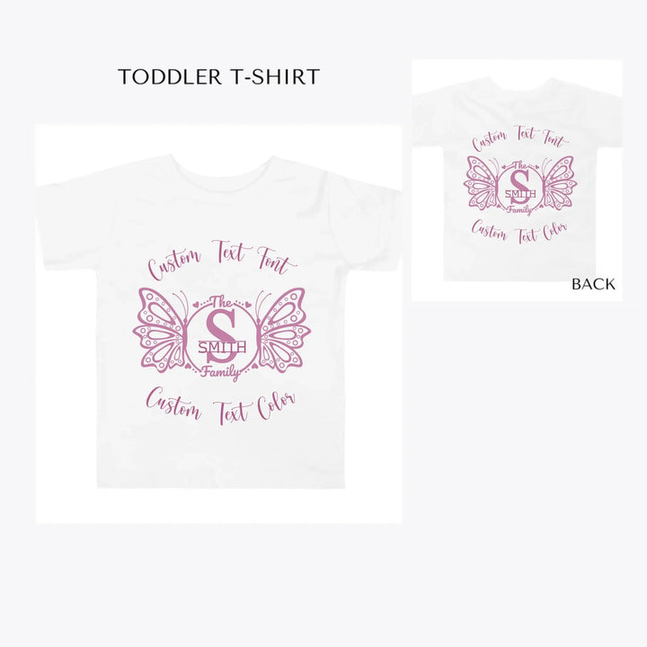 Butterfly-Family-Monogram-toddler-custom-t-shirt-artfulane