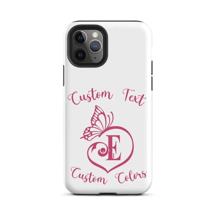 Custom Butterfly Love Initial Tough Phone Case - ART-PNC264