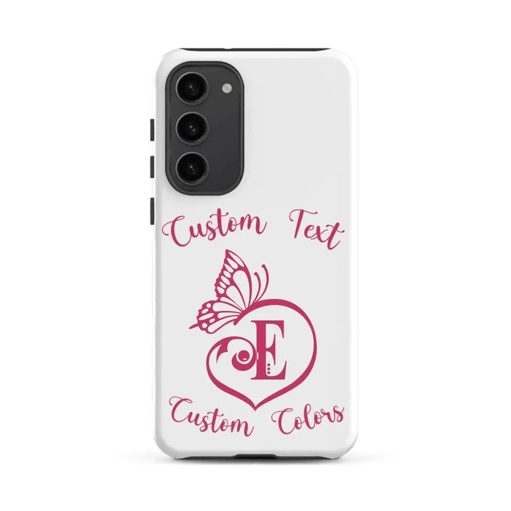 Custom Butterfly Love Initial Tough Phone Case - ART-PNC264