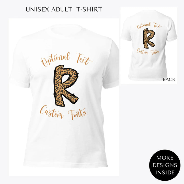 Cheetah-Pattern-Letter-Initial-custom-women-unisex-adult-t-shirt-artfulane