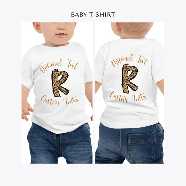 Cheetah-Pattern-Letter-Initial-personalized-baby-t-shirt-artfulane