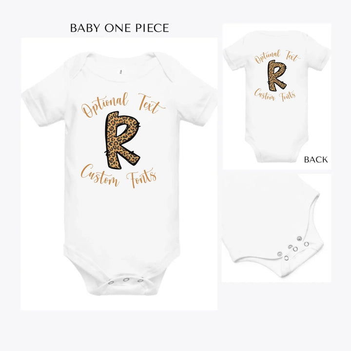 Cheetah-Pattern-Letter-Initial-custom-baby-onesie-artfulane