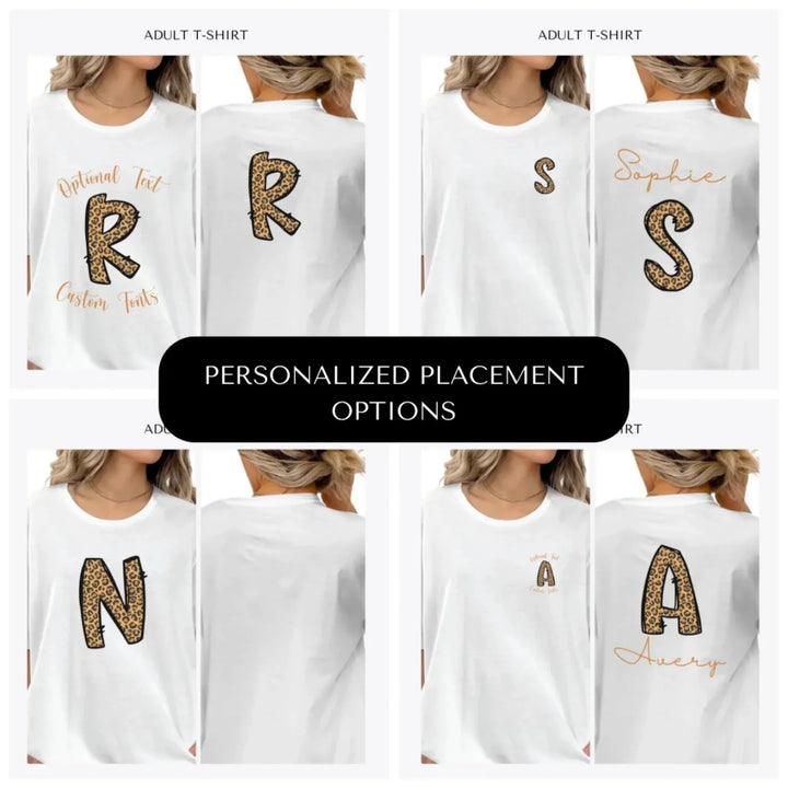 Cheetah-Pattern-Letter-Initial-custom-adult-t-shirt-design-placement-front-back-pocket-artfulane