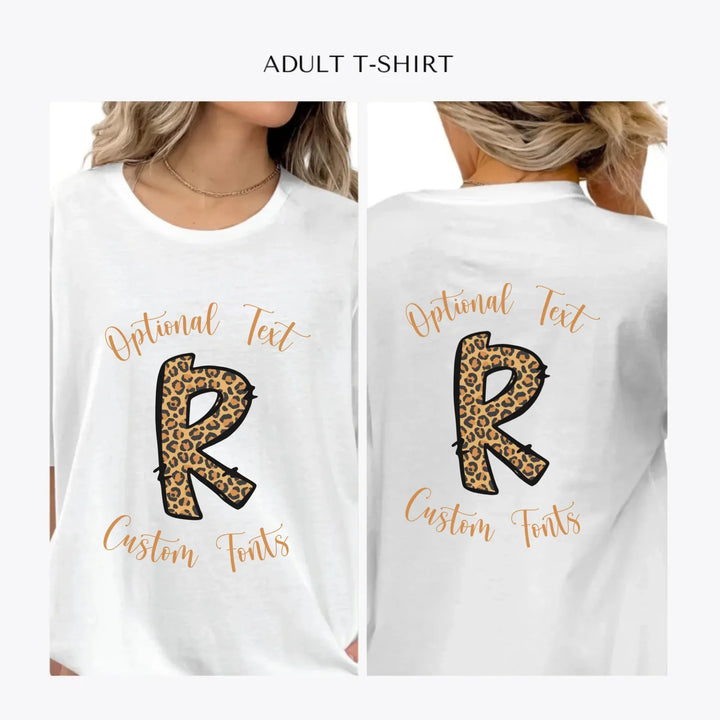 Cheetah-Pattern-Letter-Initial-personalized-women-unisex-adult-t-shirt-artfulane
