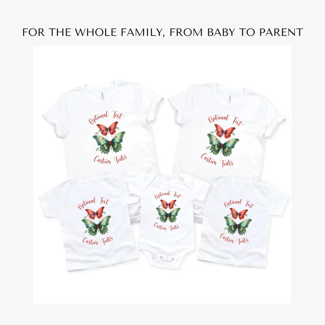 Christmas-Butterflies-custom-t-shirts-adult-youth-toddler-baby-sizes-artfulane