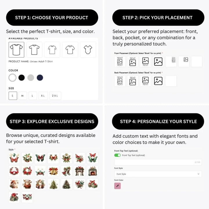 how-to-design-custom-Christmas-Butterflies-t-shirt-personalization-options-artfulane