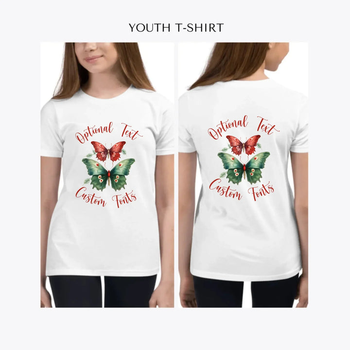 Christmas-Butterflies-custom-youth-girl-t-shirt-artfulane
