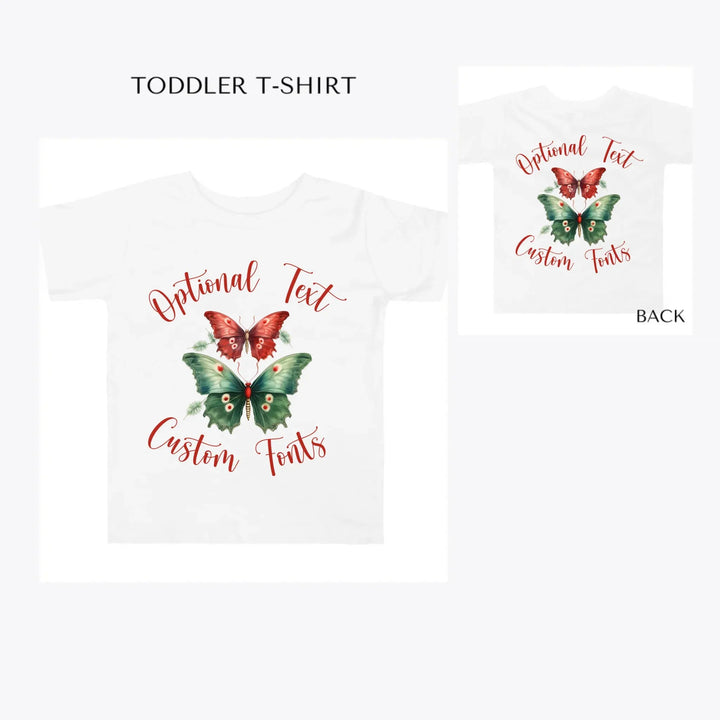Christmas-Butterflies-toddler-custom-t-shirt-artfulane