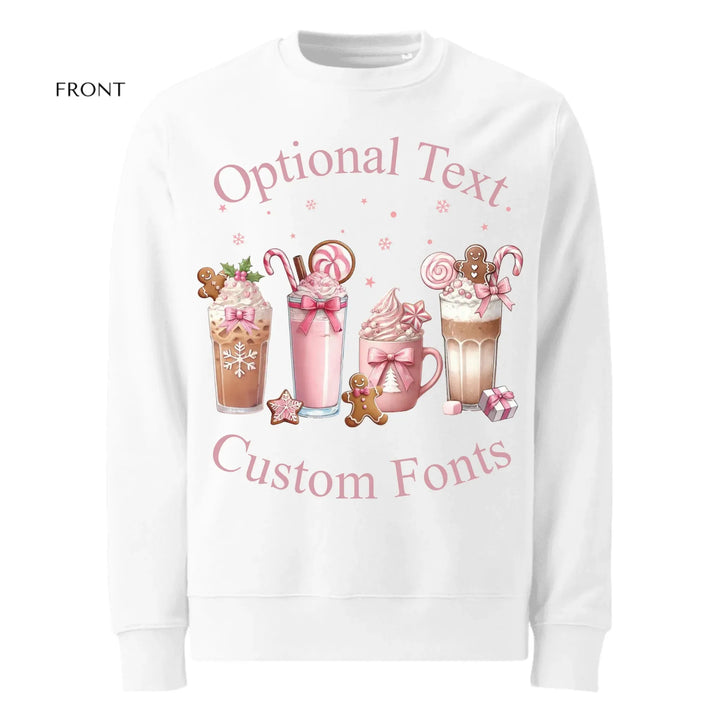 Custom Christmas Coffee Pink Coquette Bow Sweatshirt & Hoodie - ART-SWH210