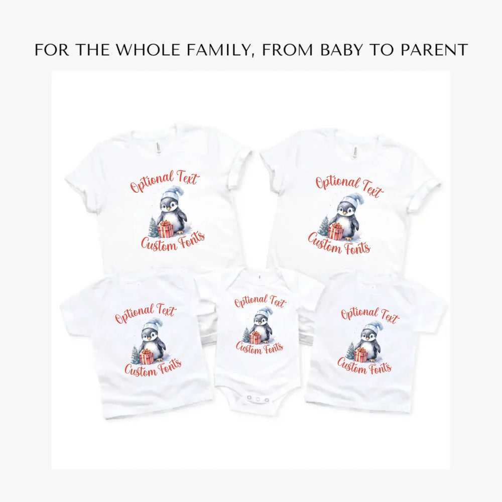 christmas-penguins-custom-t-shirts-adult-youth-toddler-baby-sizes-artfulane