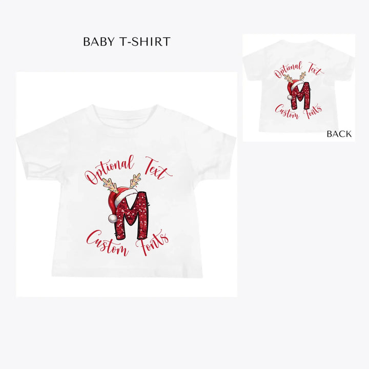 Christmas-Red-Sequin-Letter-Initial-custom-baby-t-shirt-artfulane