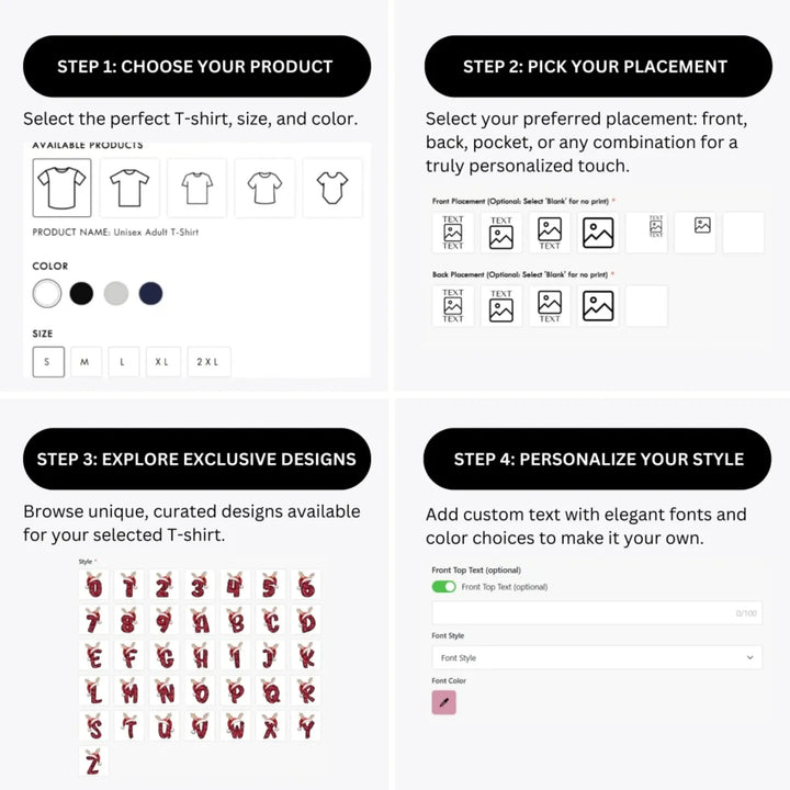 how-to-design-custom-Christmas-Red-Sequin-Letter-Initial-t-shirt-personalization-options-artfulane