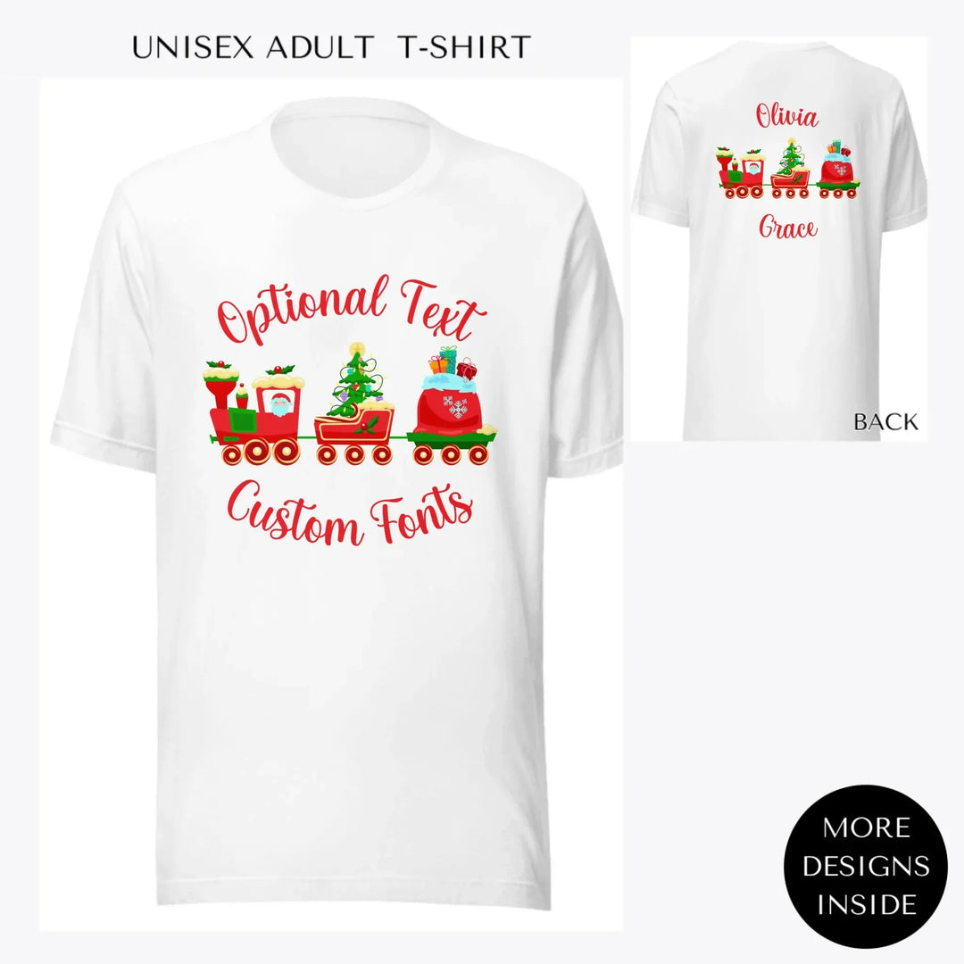 Christmas-Santa-Gingerbread-Train-custom-men-unisex-adult-t-shirt-artfulane