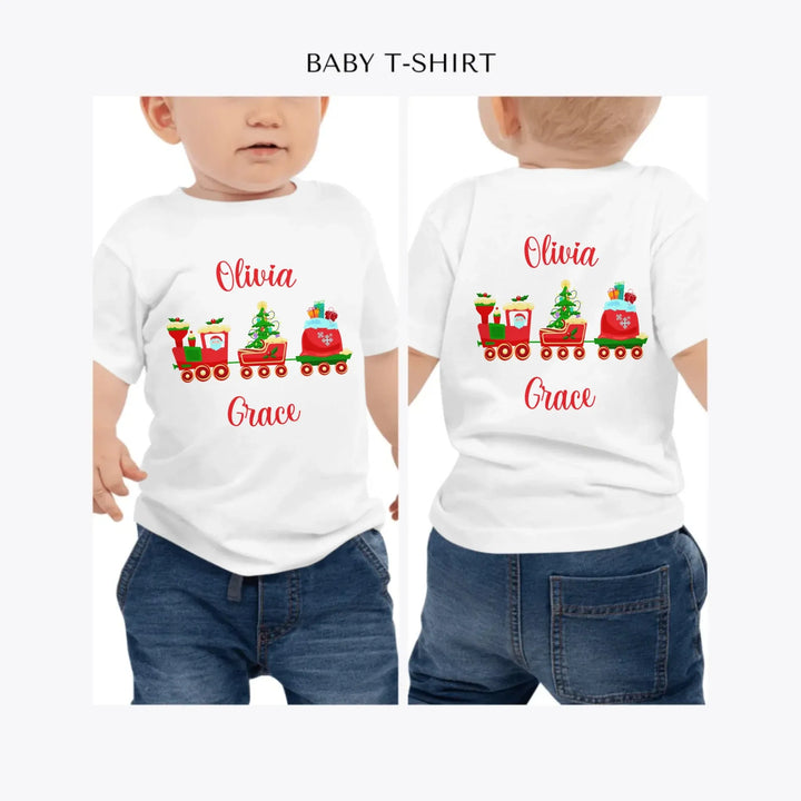 Christmas-Santa-Gingerbread-Train-personalized-baby-t-shirt-artfulane