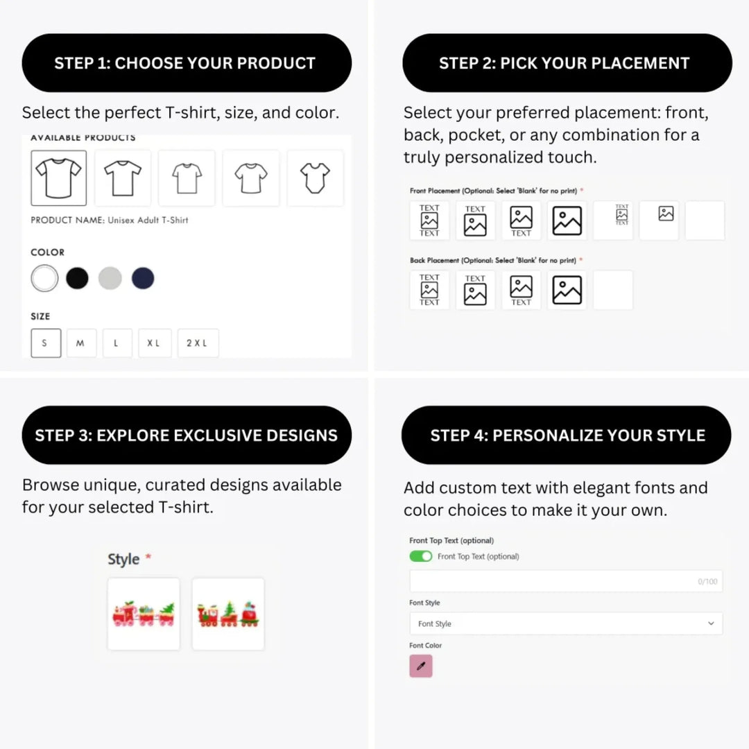 how-to-design-custom-Christmas-Santa-Gingerbread-Train-t-shirt-personalization-options-artfulane