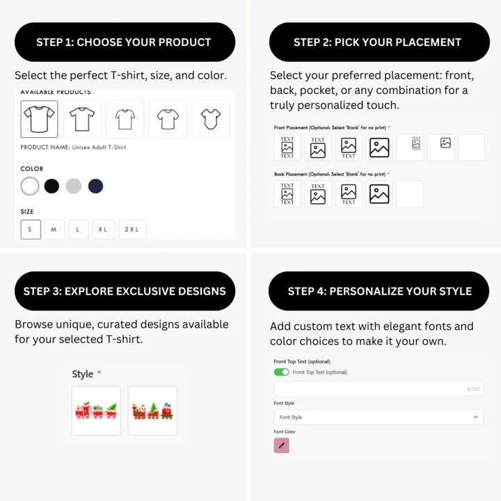 how-to-design-custom-Christmas-Santa-Gingerbread-Train-t-shirt-personalization-options-artfulane