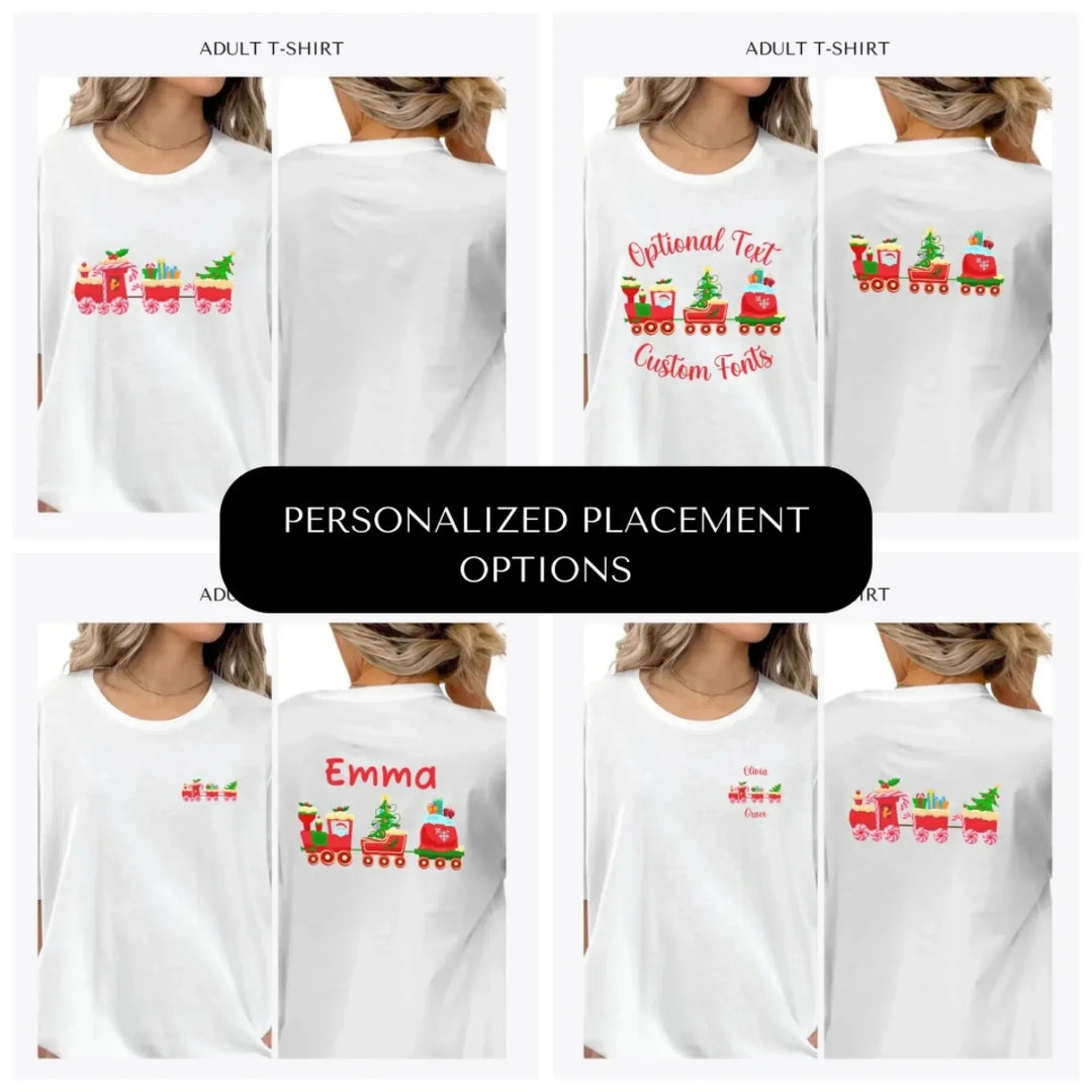 Christmas-Santa-Gingerbread-Train-custom-adult-t-shirt-design-placement-front-back-pocket-artfulane