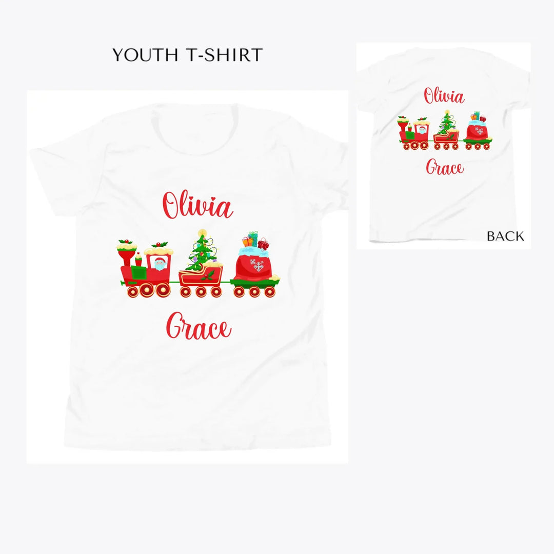 Christmas-Santa-Gingerbread-Train-custom-youth-t-shirt-artfulane