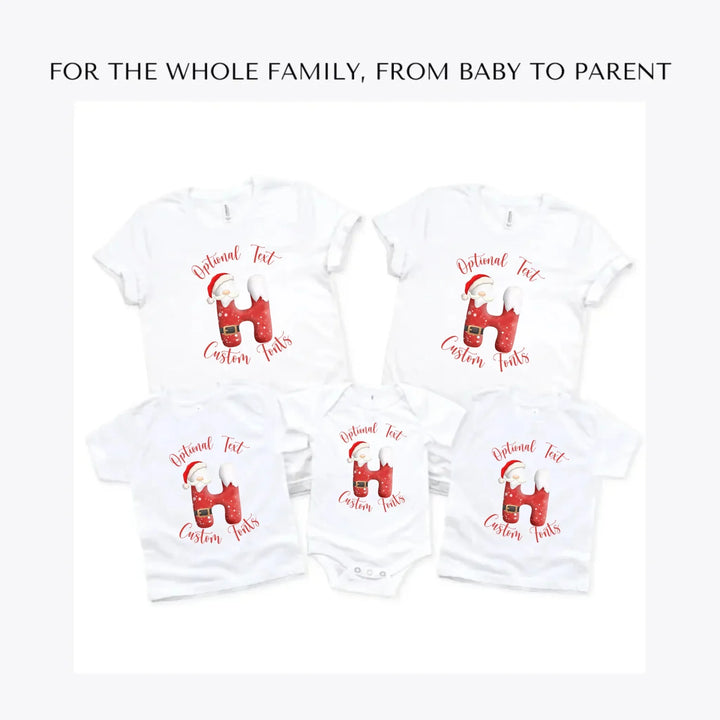 Christmas-Santa-Suit-Letter-Initial-custom-t-shirts-adult-youth-toddler-baby-sizes-artfulane