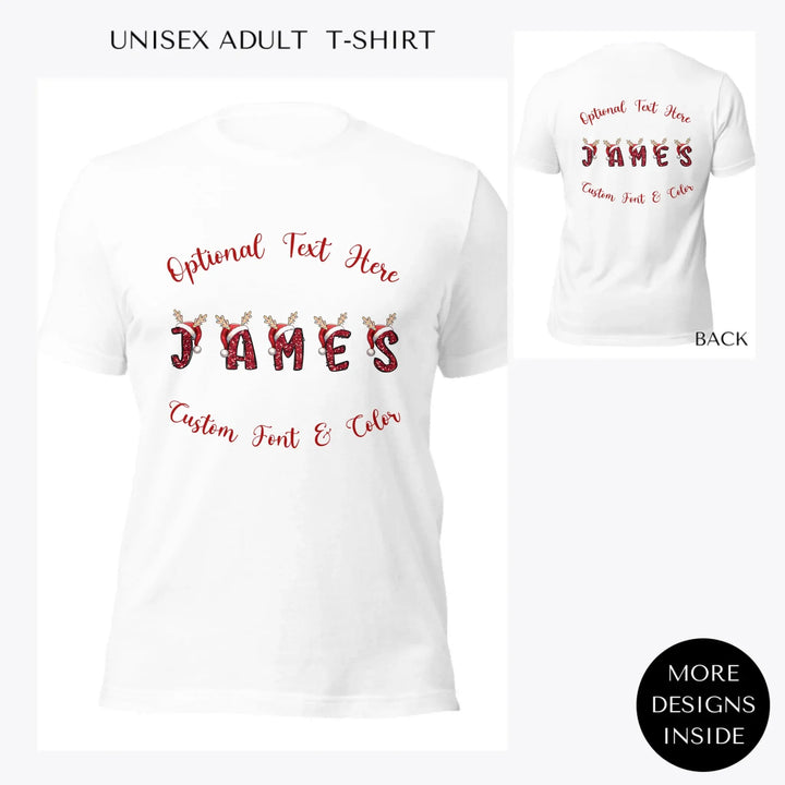 Christmas-Sequin-Santa-Name-custom-women-unisex-adult-t-shirt-artfulane