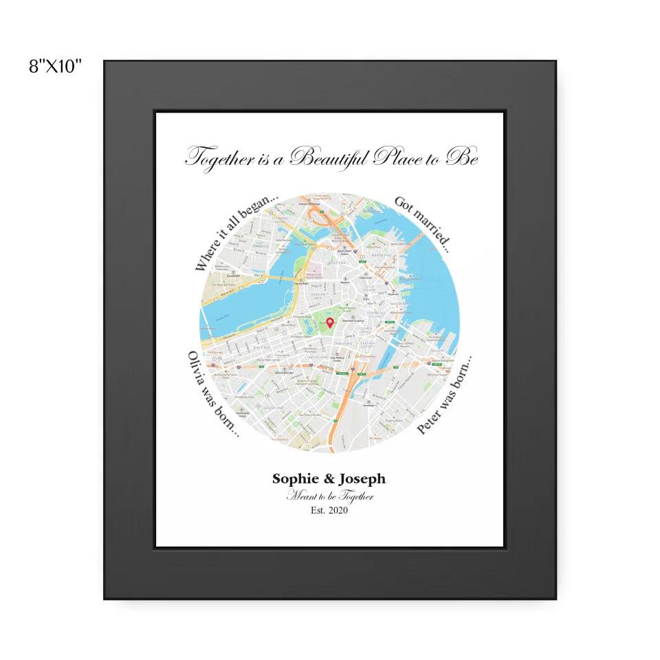 Custom Circle Shaped Location Map - ARTFULANE