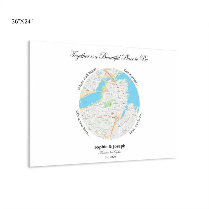 Custom Circle Shaped Location Map - ARTFULANE