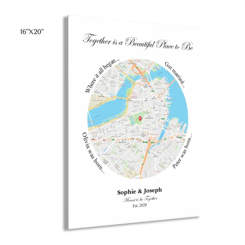Custom Circle Shaped Location Map - ARTFULANE