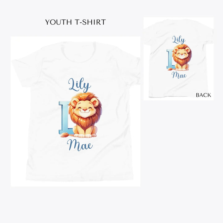 Colorful-Animal-Letter-custom-youth-t-shirt-artfulane